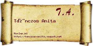 Tánczos Anita névjegykártya