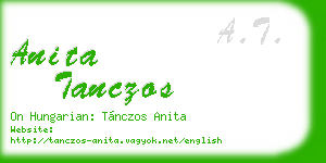 anita tanczos business card